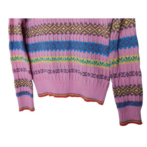 New Easel Los Angeles Fair Isle Knit Sweater Small Multicolor Soft Pullover - Picture 8 of 13
